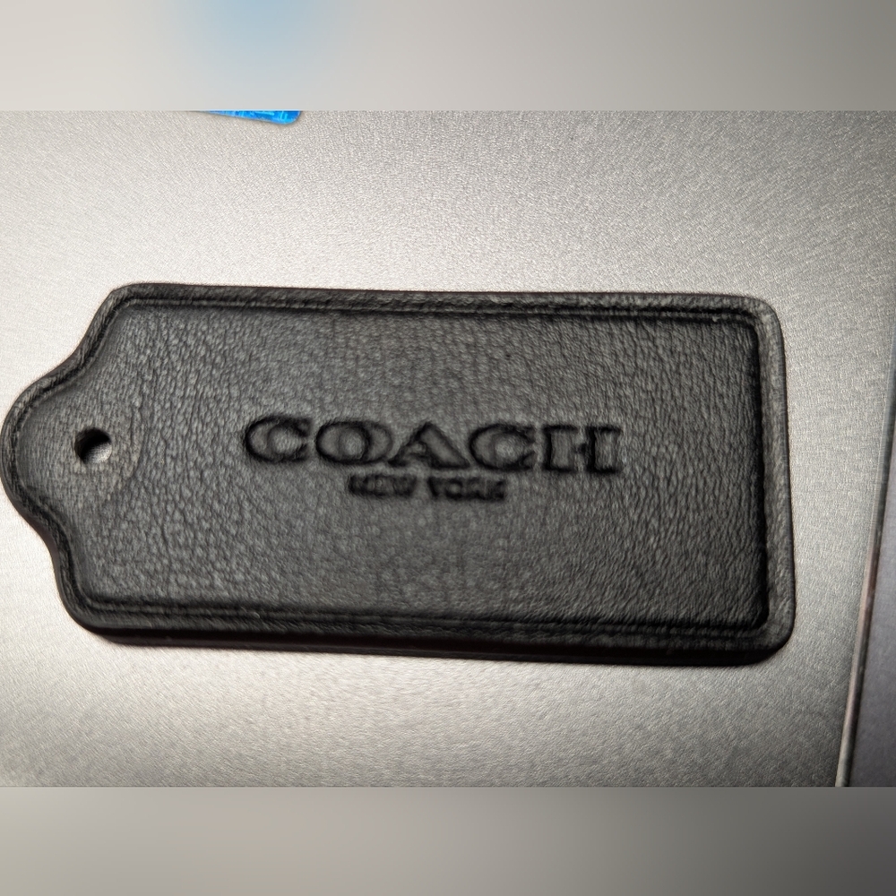 Coach Black Leather Luggage Tag / Hang Tag
